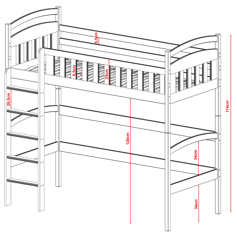 Loftsäng till barnrummet Mika vit - Bild 2