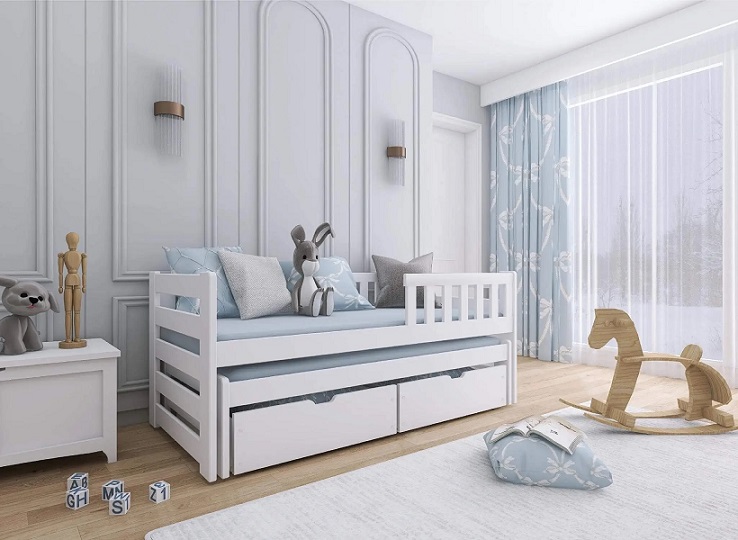 Barnsäng med stödbräda och extrasäng, Billy