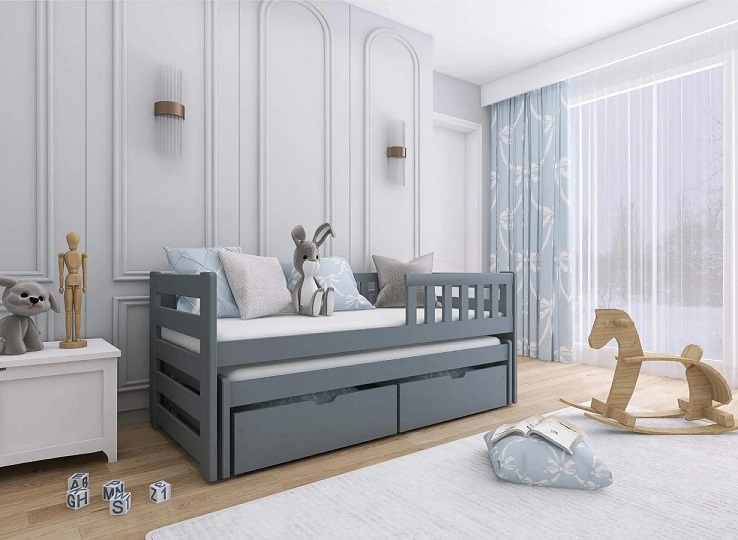 Barnsäng med stödbräda och extrasäng, Billy - Bild 7