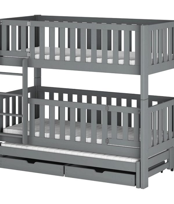 Våningssäng med tre sängar och med lås, August