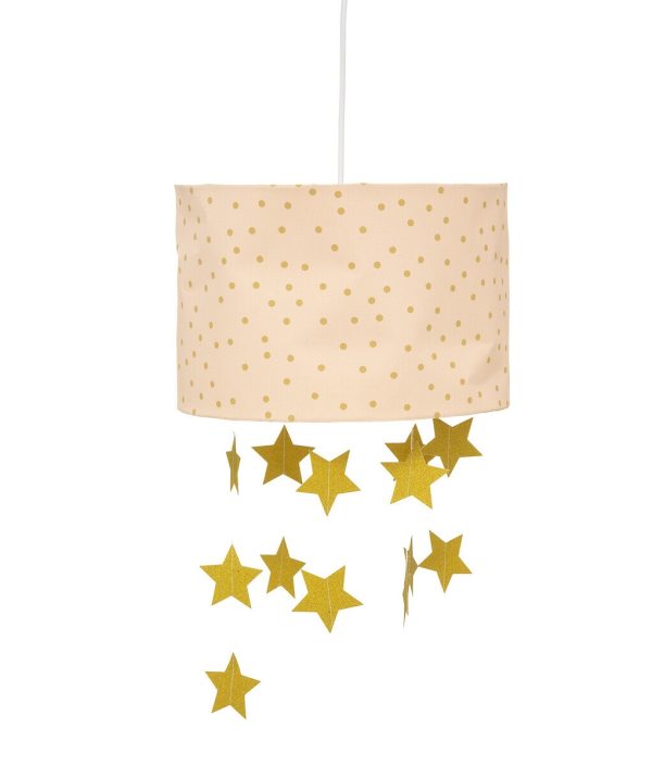 Rosa taklampa till barnrummet, stjärnor
