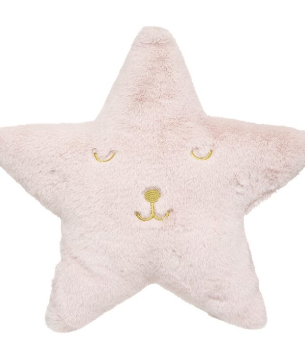 Rosa plyschkudde till barnrummet, stjärna
