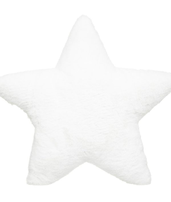 Vit plyschkudde till barnrummet, stjärna