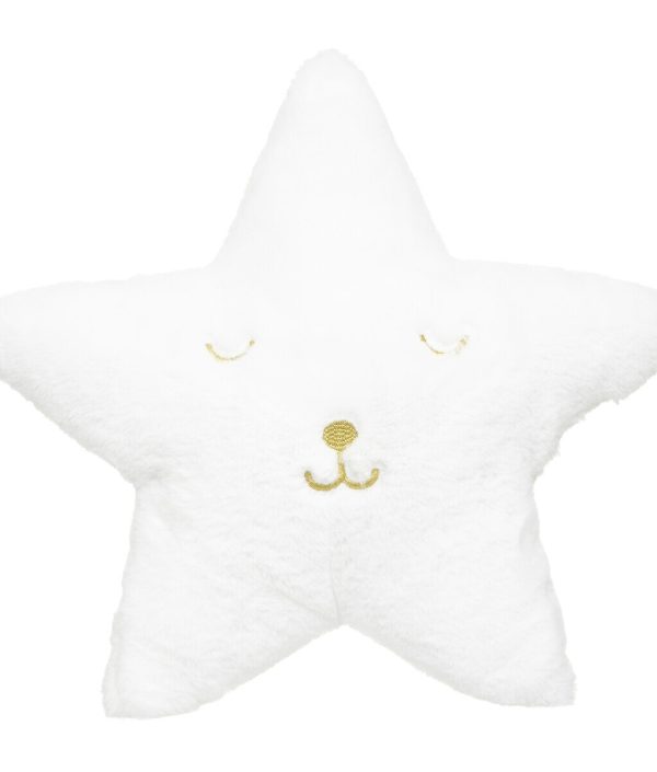Vit plyschkudde till barnrummet, stjärna