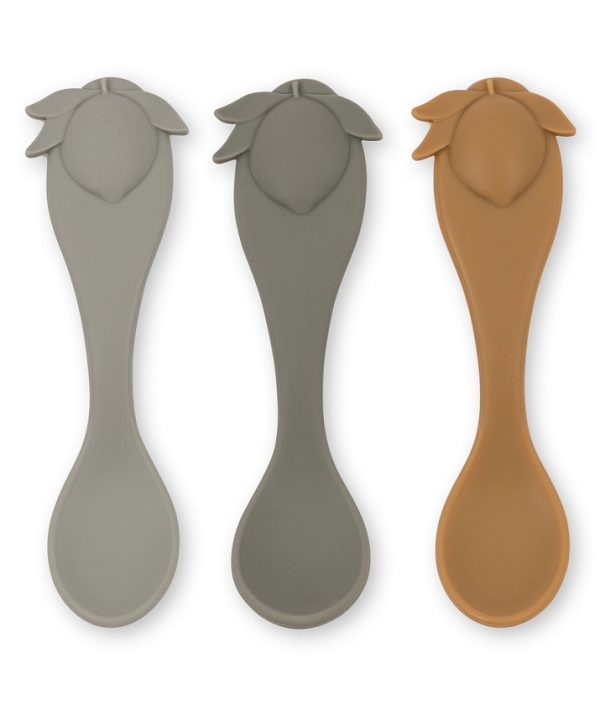 Konges Sløjd, silikonskedar Lemon 3-pack, Ocean mix