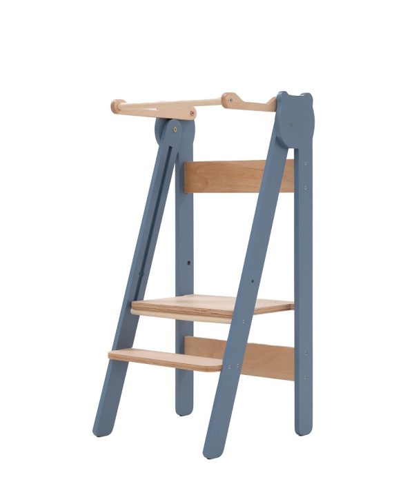 Hjälpa till pall hopfällbar, dusty blue