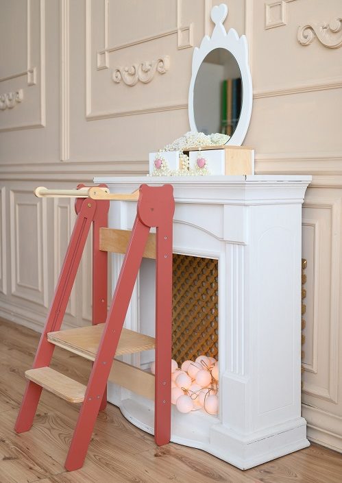 Hjälpa till pall hopfällbar, terracota red