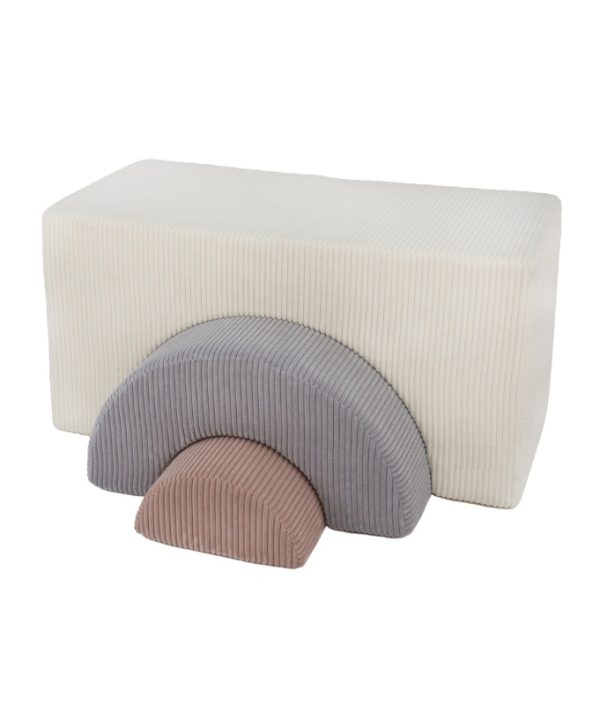 Babylove, Byggbara klossar i tyg Rainbow, beige