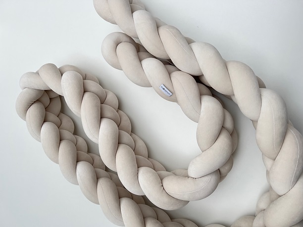 Spjälsängsskydd flätad, Desert sand - Bild 3