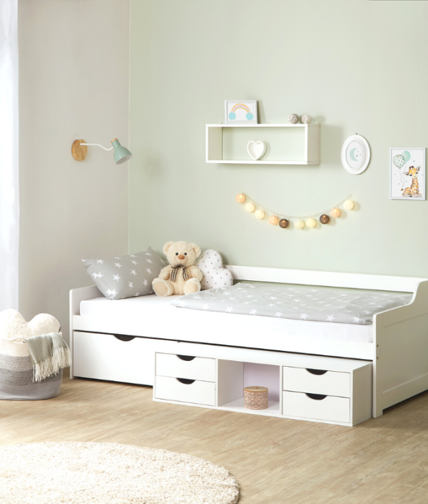 Vit säng 90x200 med förvaring