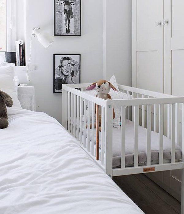 Spjälsäng sidosäng Starry Night, vit