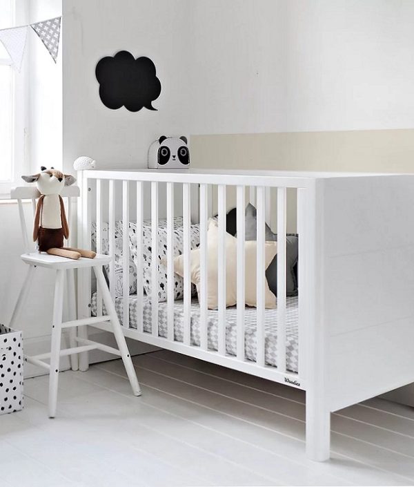 Spjälsäng Sleeky, vit