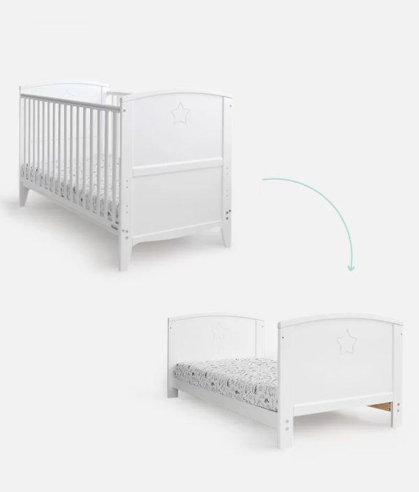 Växasäng juniorsäng Stjärna, vit