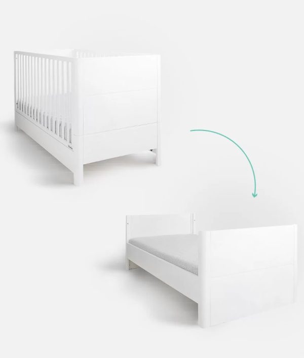 Växasäng juniorsäng Sleeky, vit