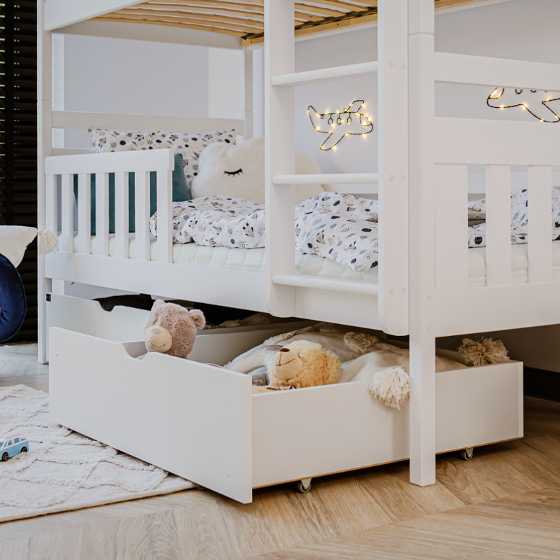 Vit våningssäng med förvaring, Misty 90x200 cm - Bild 11