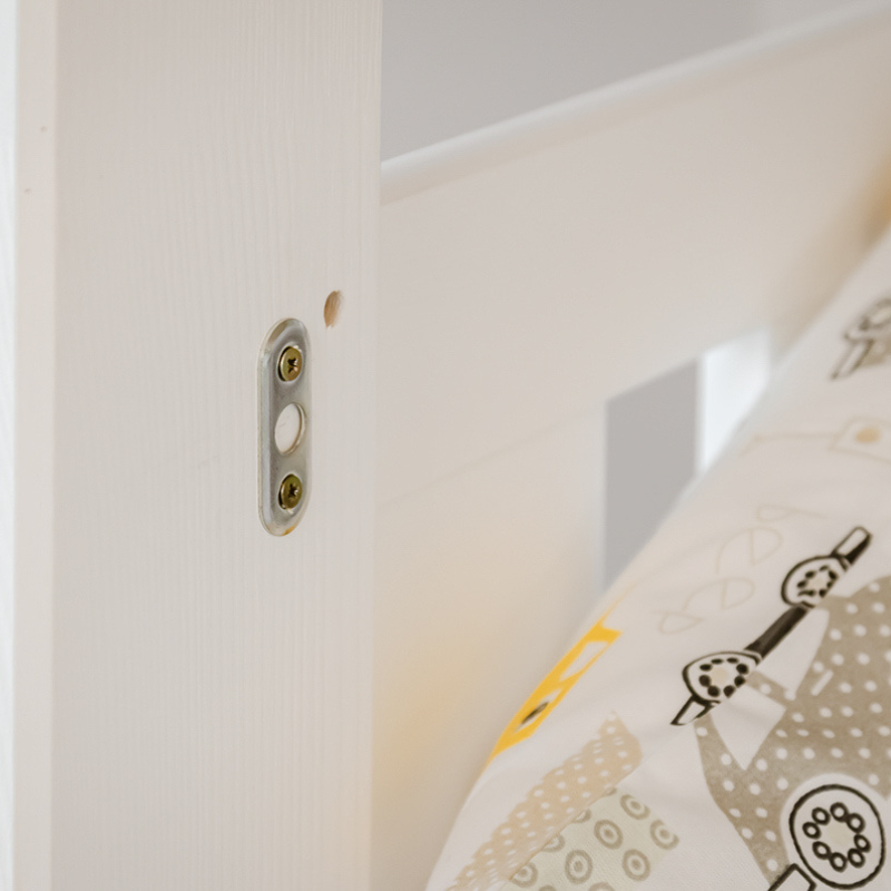 Vit våningssäng med stödbräda med lås, Kinley 80x180 cm - Bild 10