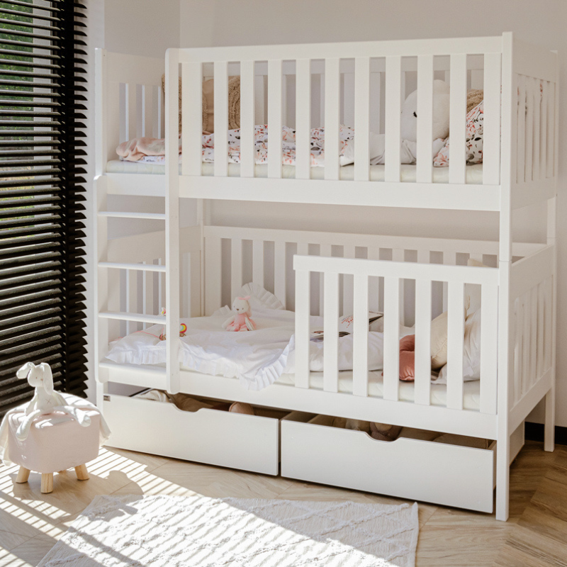 Vit våningssäng med förvaring, Daniel 90x200 cm - Bild 2