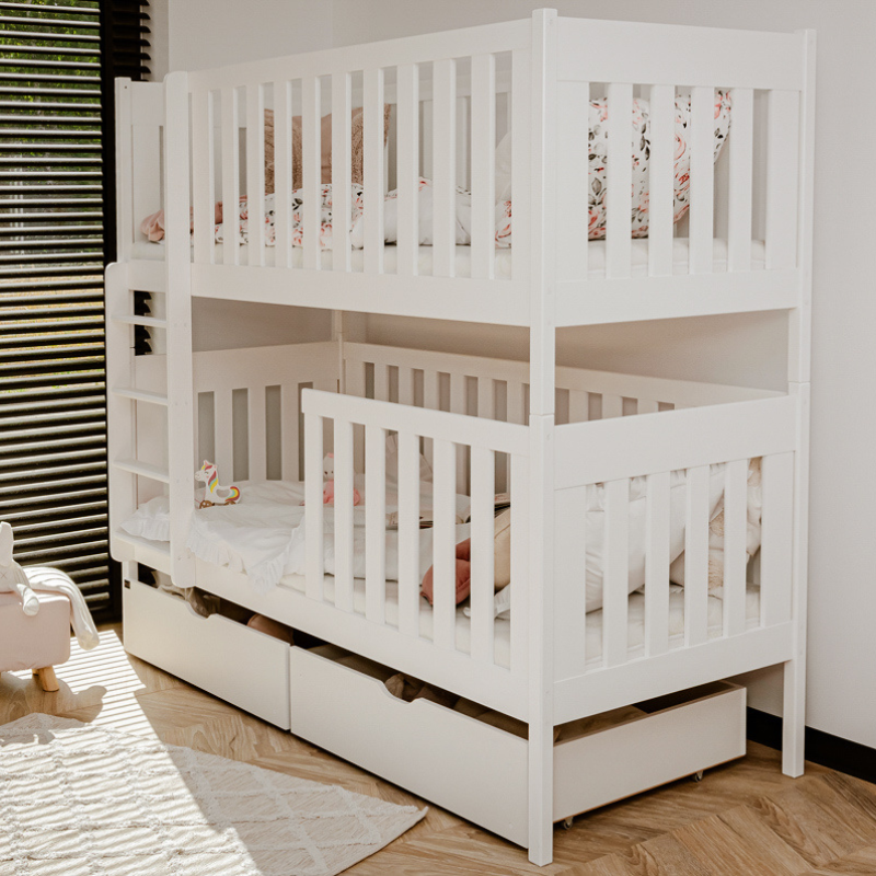 Vit våningssäng med förvaring, Daniel 90x200 cm - Bild 3