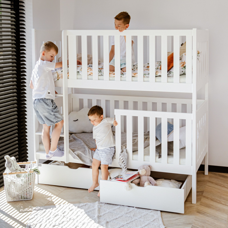 Vit våningssäng med förvaring, Daniel 90x200 cm - Bild 9