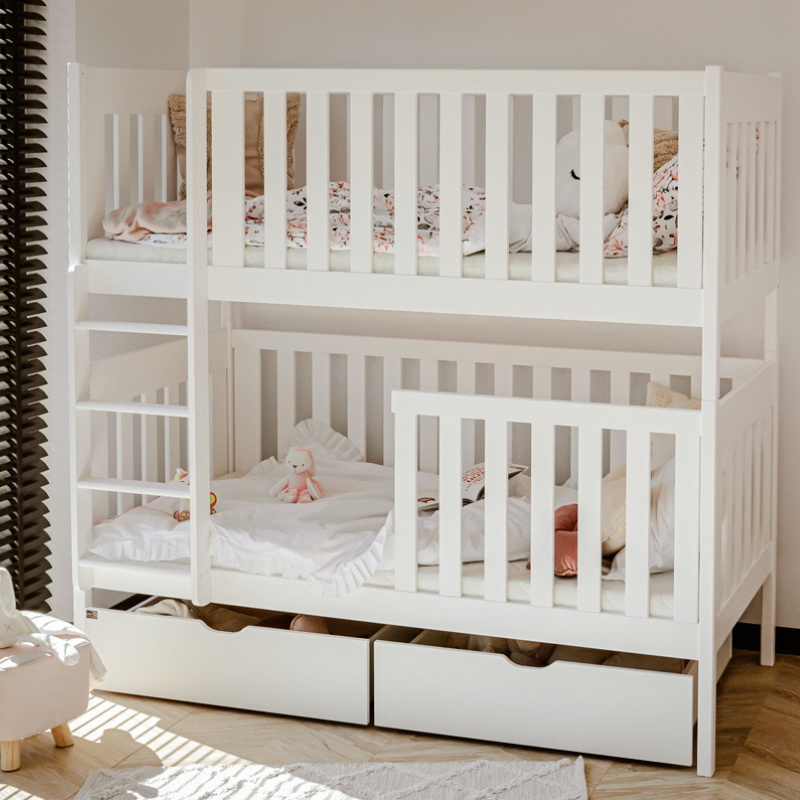 Vit våningssäng med förvaring, Daniel 90x200 cm - Bild 4