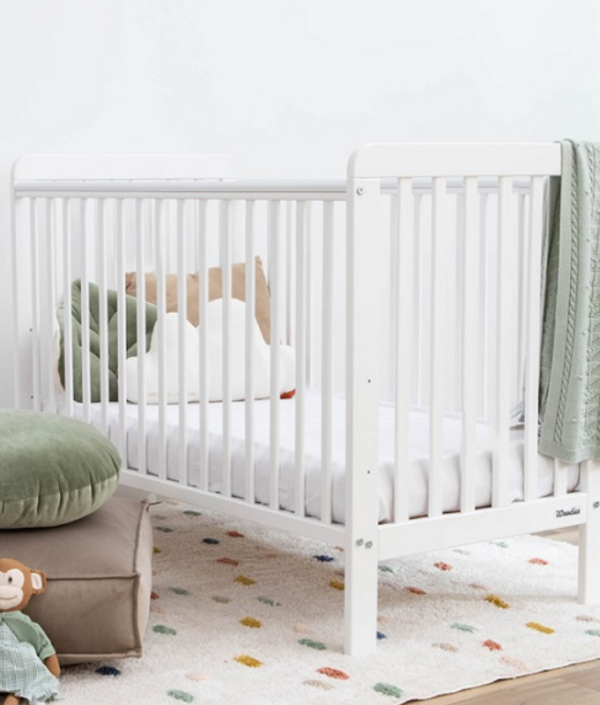 Klassisk spjälsäng, vit