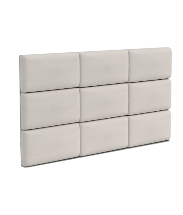 Velourklädda väggpaneler, cream (olika mått)