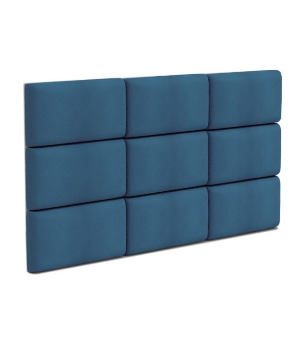 Velourklädda väggpaneler, blå (olika mått)