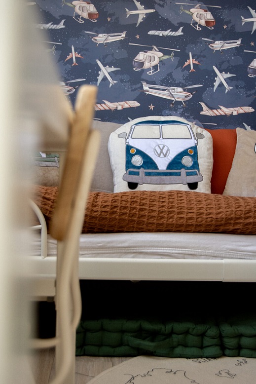 Dekorillo, tapet Planes and helicopters navy blue - Bild 5