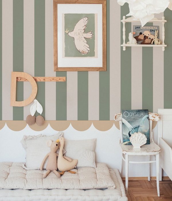 Dekornik, tapet Retro Stripes Green