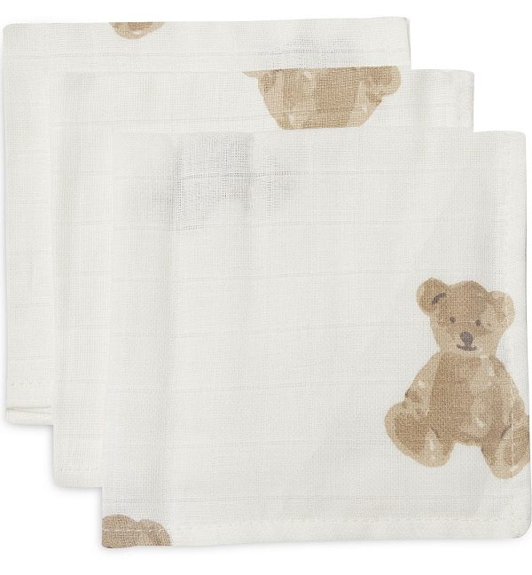 Jollein, snuttefilt tvättlapp Teddy Bear, 3-pack