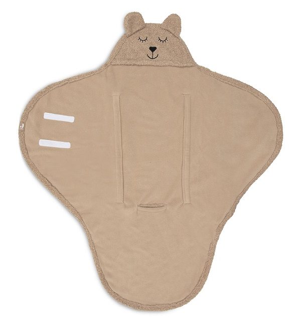 Jollein, omlott babywrap åkpåse Bear boucle, biscuit