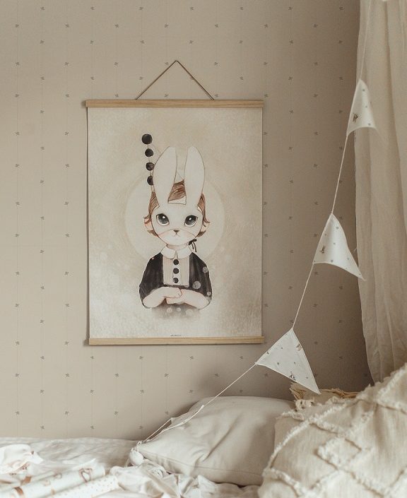 Mrs Mighetto, tapet Teeny Berries, Dusty Blue