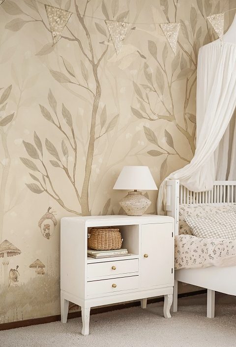 Mrs Mighetto, tapet Acorn Forest Day