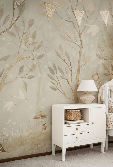 Mrs Mighetto, tapet Acorn Forest Night