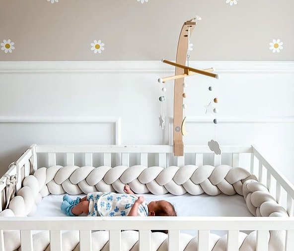 Spjälsängsskydd flätad, Desert sand - Bild 4