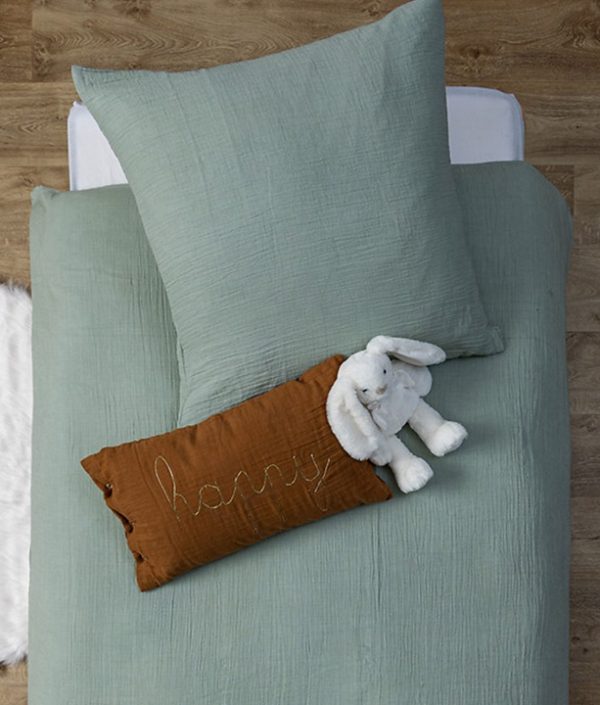 Brun rektangulär kudde, Happy