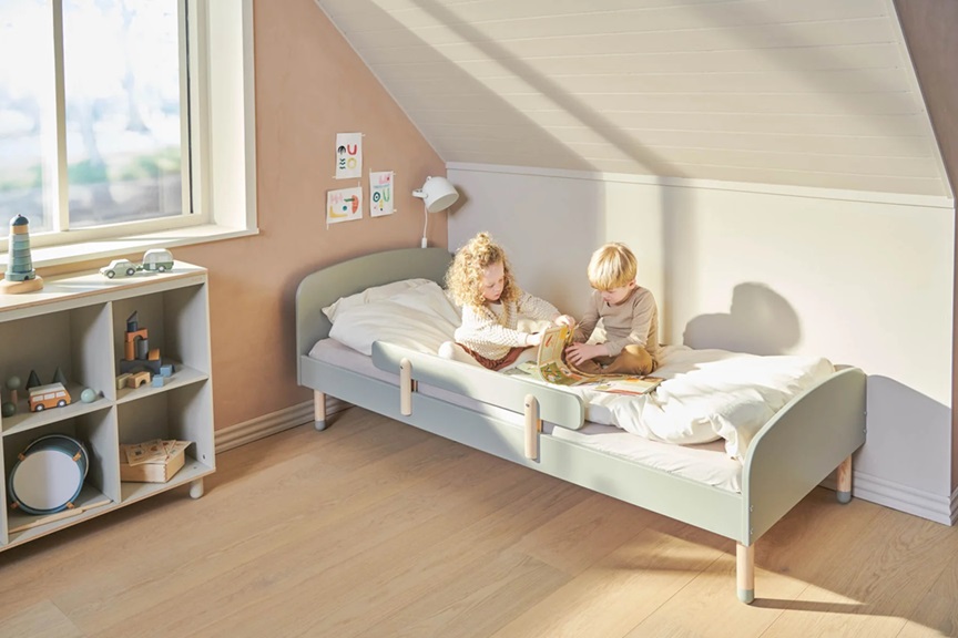 Flexa, barnsäng enkelsäng 90x190 cm Dots, natural green - Bild 2