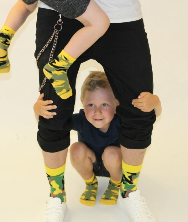 Yellow Camo Kids Sock - strumpor för barn
