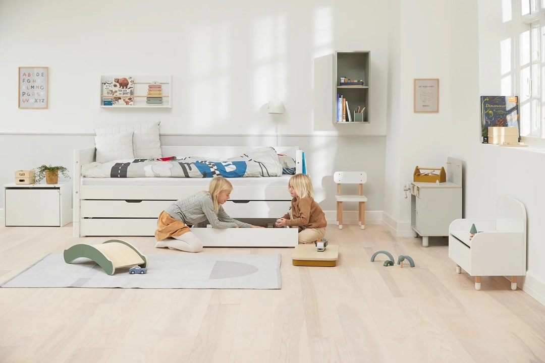 Flexa, barnsäng med förvaring och extra säng 90x200 cm White - Bild 3