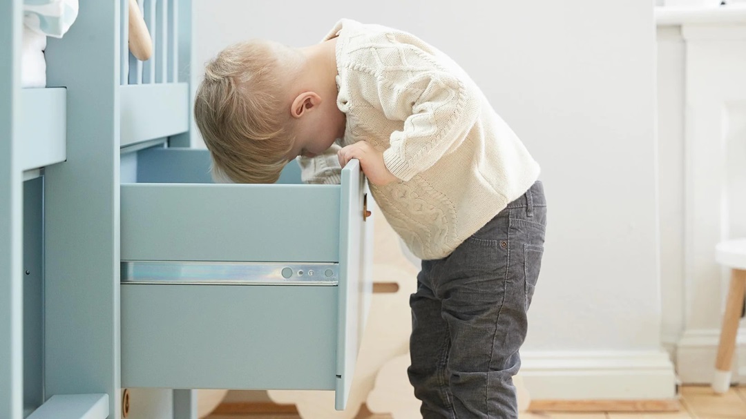 Flexa, hög barnsäng med förvaring 90x200 cm Freja, blå - Bild 5