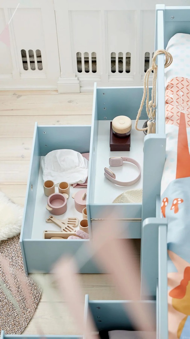 Flexa, hög barnsäng med förvaring 90x200 cm Freja, blå - Bild 6