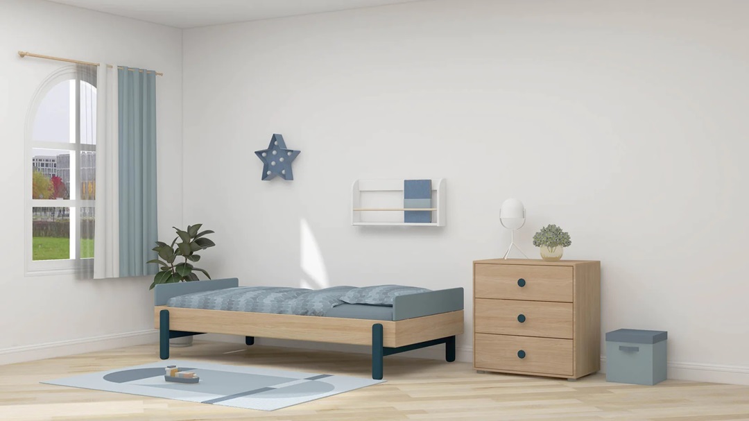 Flexa, barnsäng enkelsäng 90x200 cm Popsicle, blueberry oak - Bild 5