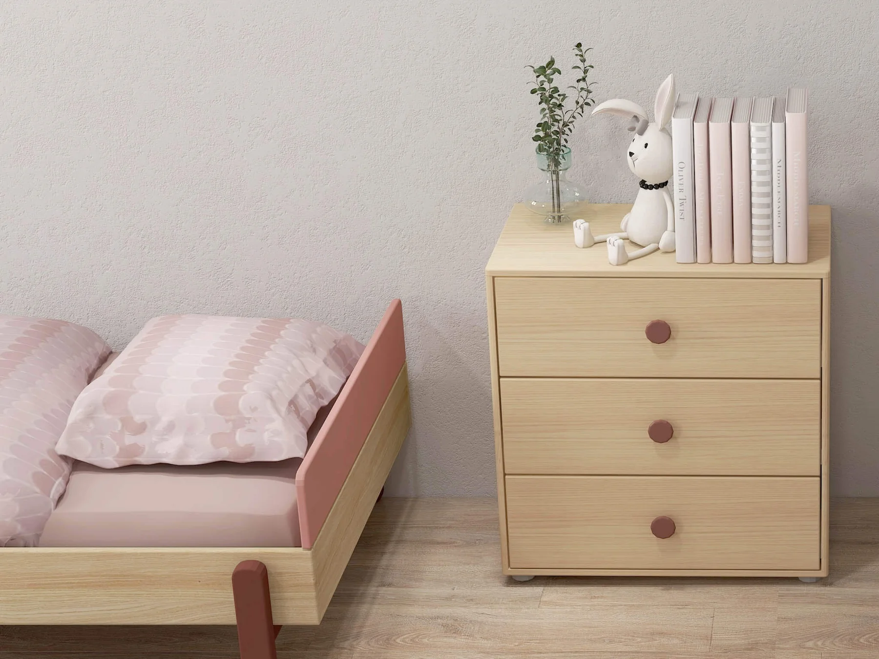 Flexa, barnsäng enkelsäng 90x200 cm Popsicle, cherry oak - Bild 6