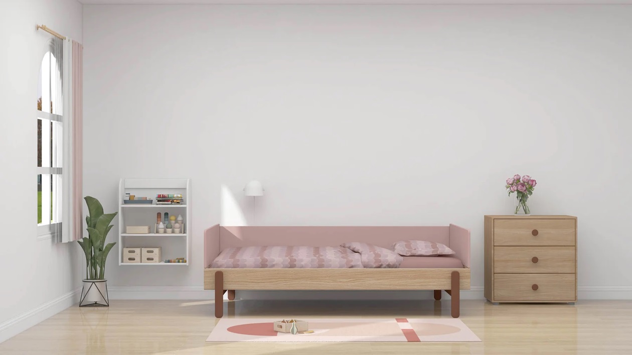 Flexa, juniorsäng dagbädd 120x200 cm Popsicle, cherry oak - Bild 5