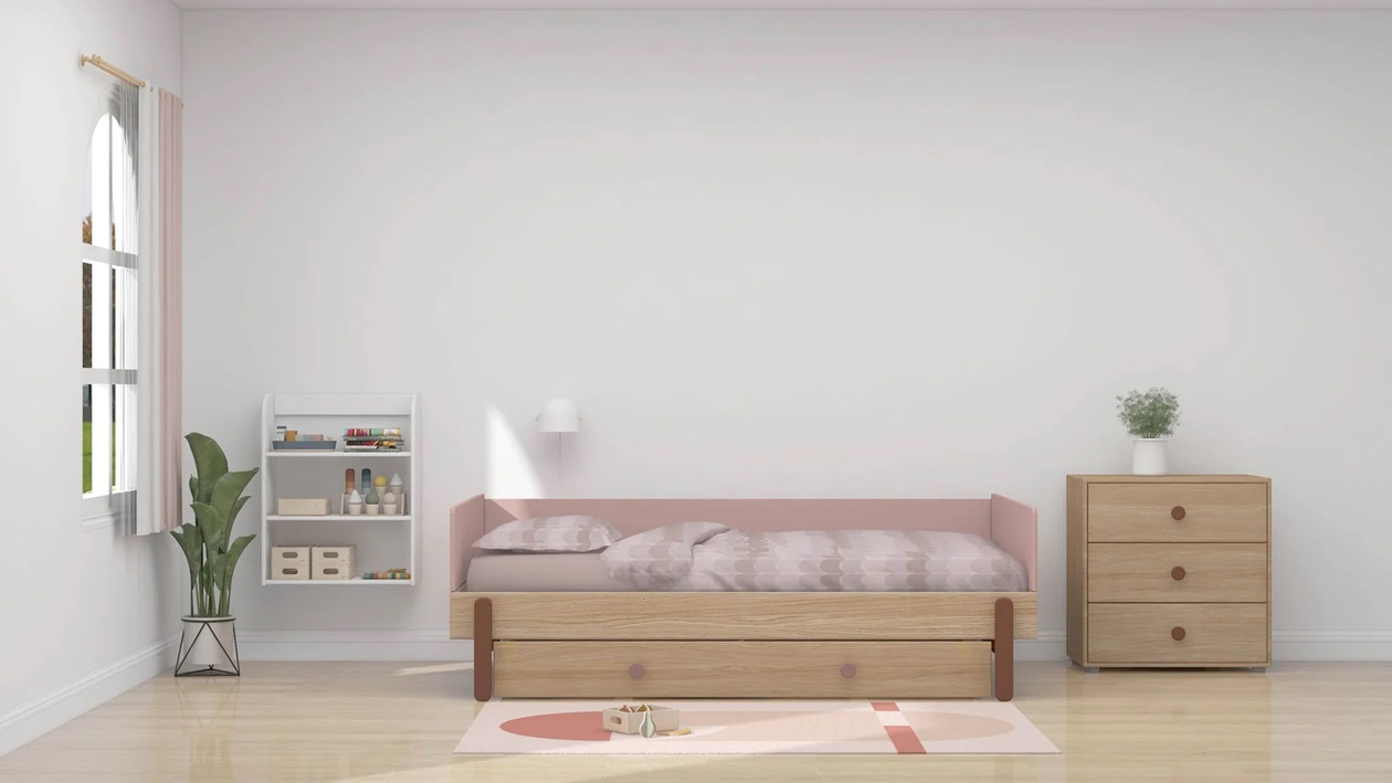 Flexa, juniorsäng dagbädd 120x200 cm Popsicle, cherry oak - Bild 3