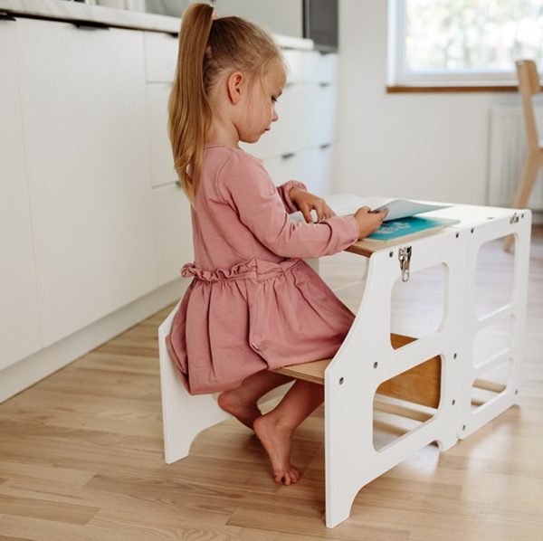 Duck Woodworks, Byggbar kökspall vit/natur