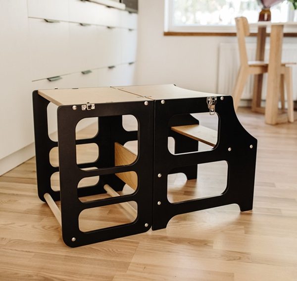 Duck Woodworks, Byggbar kökspall svart/natur