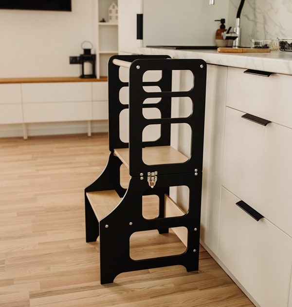 Duck Woodworks, Byggbar kökspall svart/natur