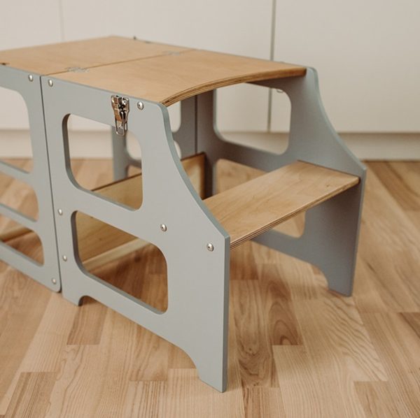 Duck Woodworks, Byggbar kökspall grå/natur