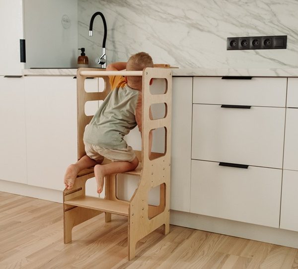 Duck Woodworks, Justerbar hjälpa till pall, natur